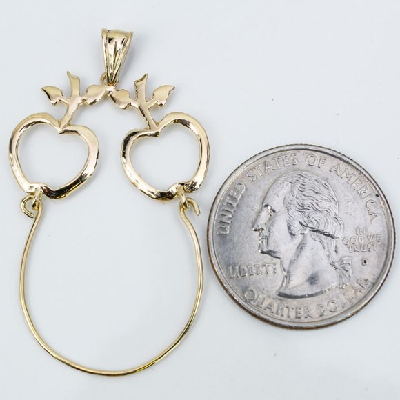 Vintage 10k Yellow Gold Apple Charm Holder Pendant - Picture 2 of 3